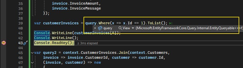 Hovering Over the ```query``` Variable