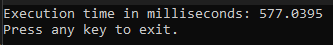 Execution time after refactor: 577 milliseconds