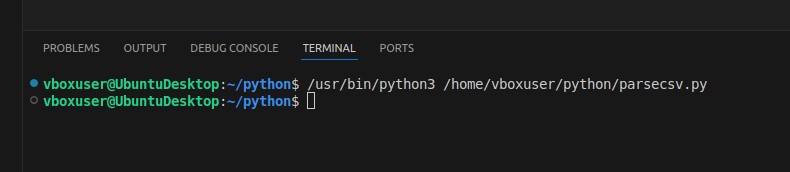 Terminal Output Showing No Errors After Adding import csv