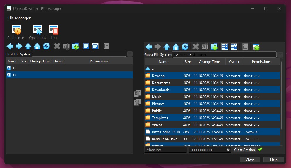 Contents of User Home Directory