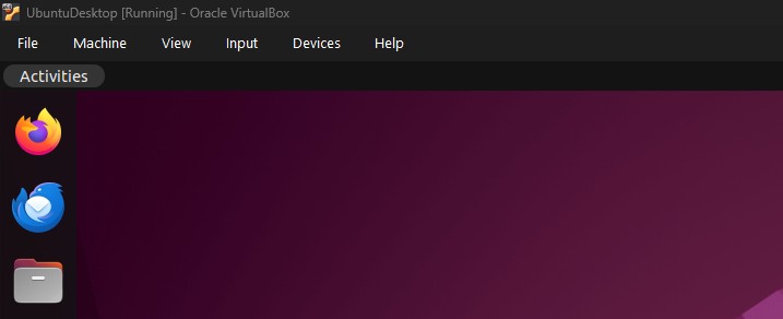 Ubuntu Desktop VM Running