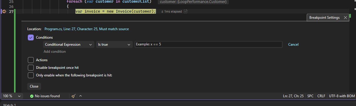 Breakpoint Settings